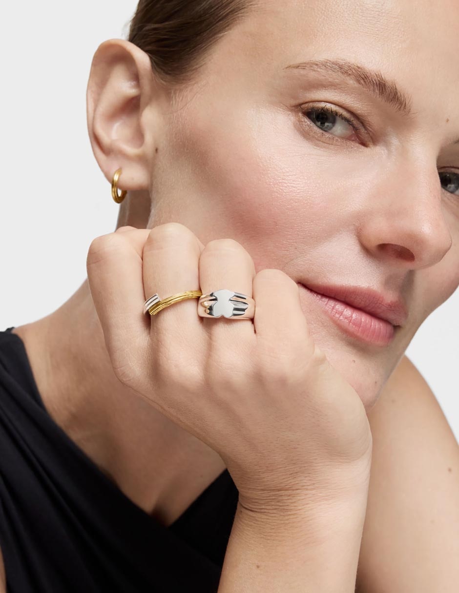 Anillo Tous 1950 de plata P 925 baño de oro