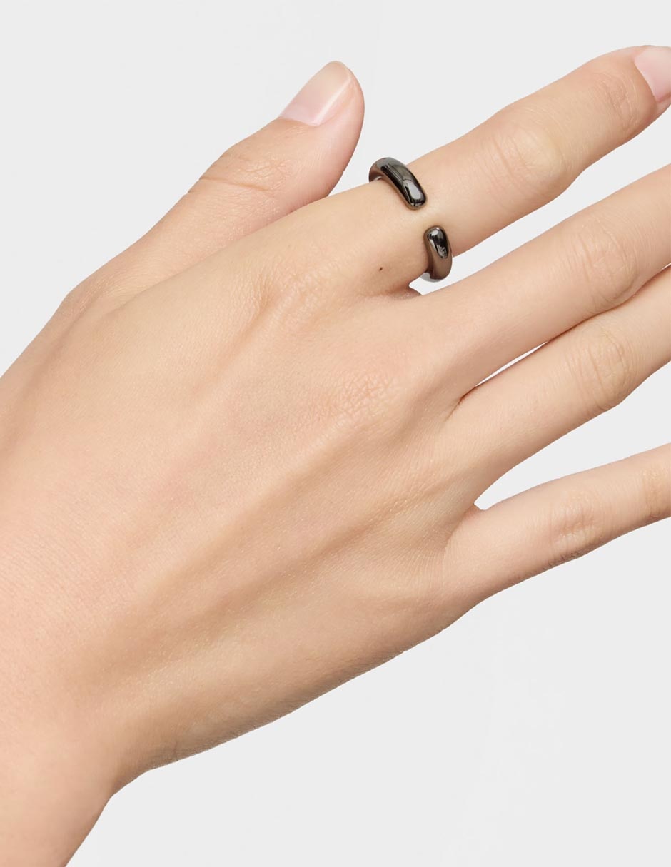 Anillo Line de plata brillante 4