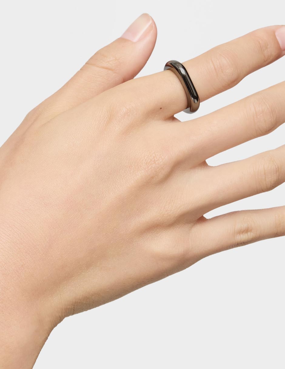 Anillo Line de plata brillante 5