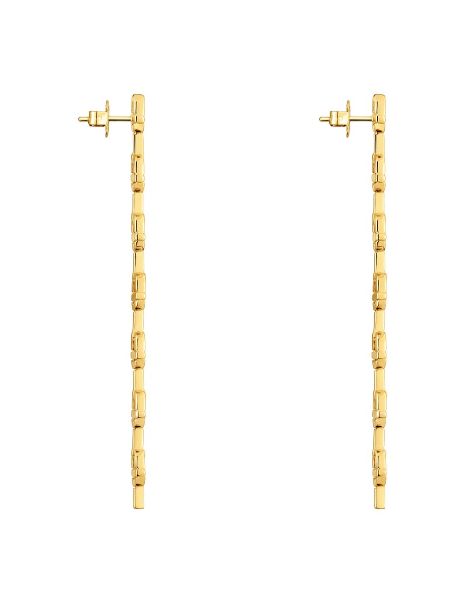 Aretes de eslabones tous de plata p 925 con acabado baño de oro