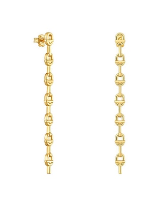 Aretes de eslabones tous de plata p 925 con acabado baño de oro