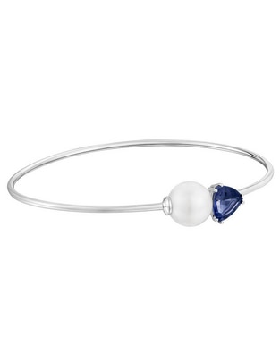 Pulsera de oro blanco 18 K Ivette con acabado liso 1