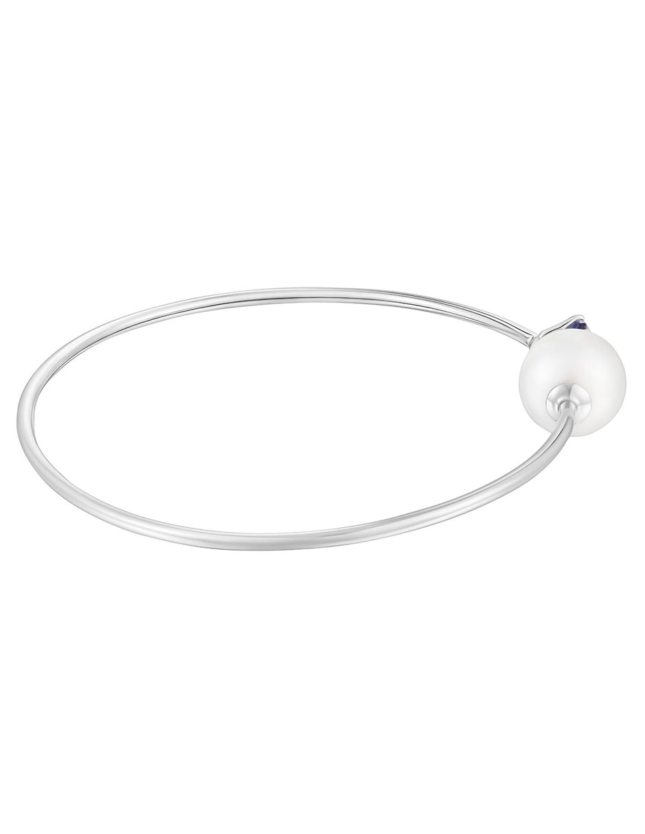 Pulsera de oro blanco 18 K Ivette con acabado liso 2