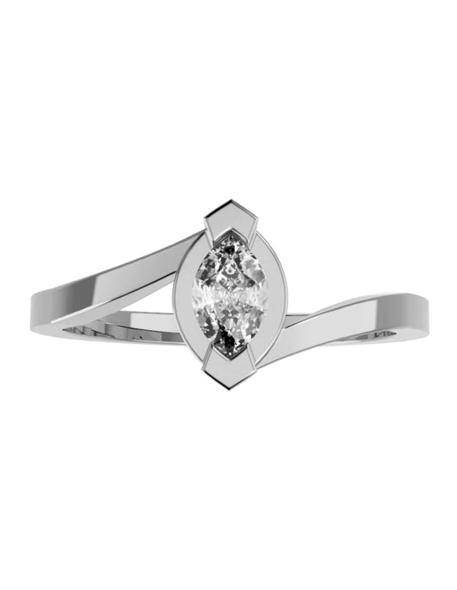 Anillo de compromiso de oro blanco 14 k diamante Anillo de compromiso de oro blanco 14 k diamante