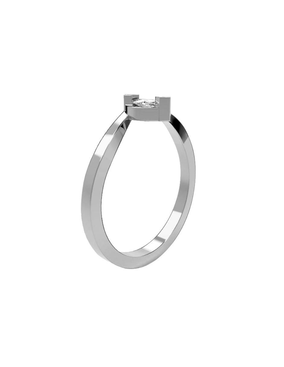 Anillo de compromiso de oro blanco 14 k amore mio diamante