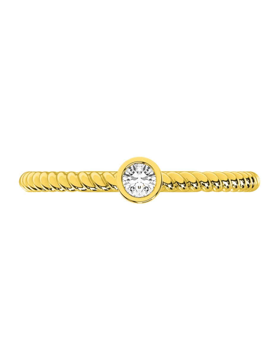 Anillo de compromiso de oro amarillo 14 k diamante