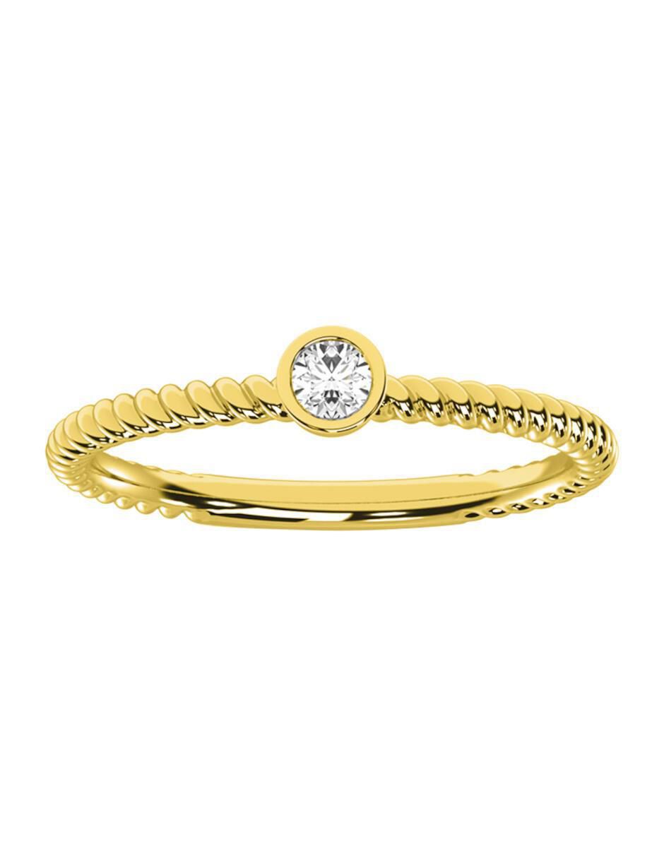 Anillo de compromiso de oro amarillo 14 k amore mio diamante