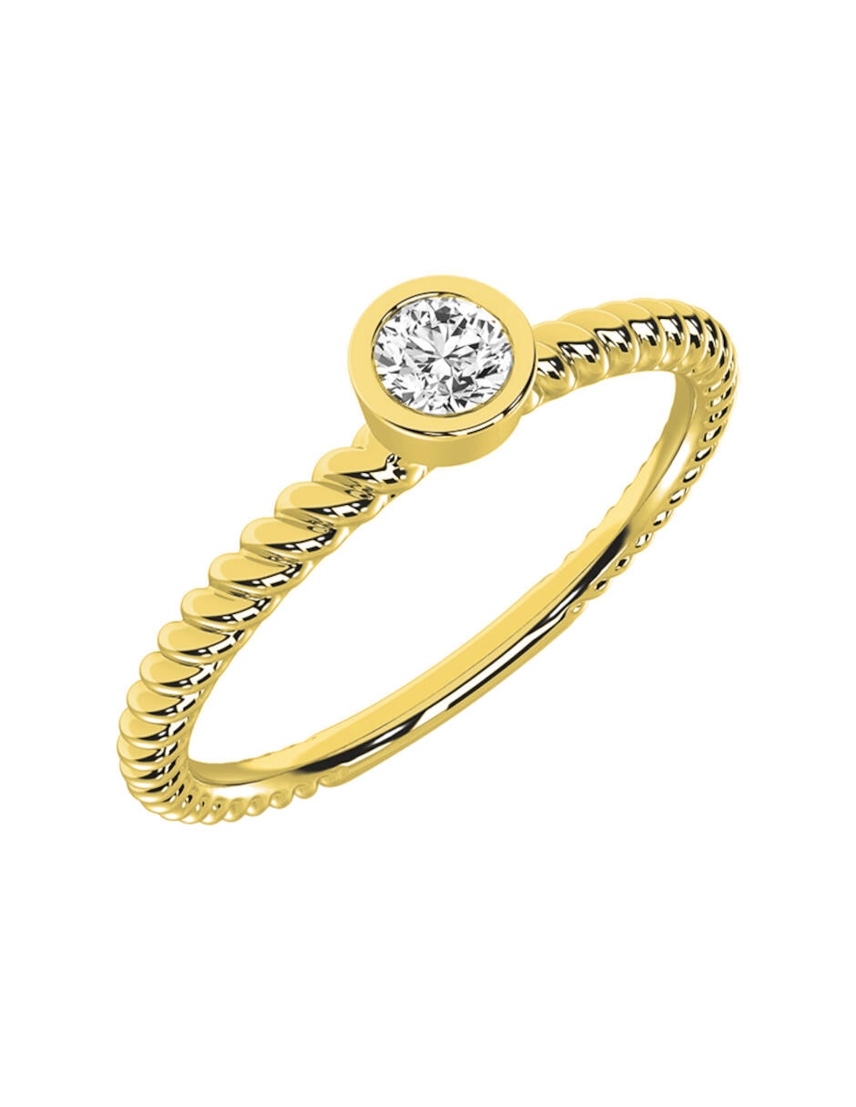 Anillo de compromiso de oro 14 k diamante 3