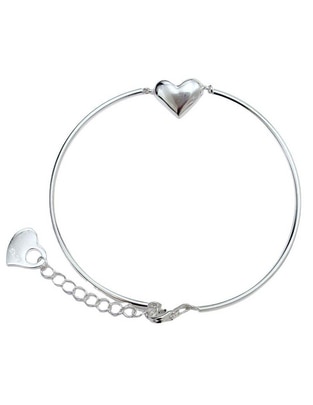 Brazalete de plata P 925 Corazón acabado lustre
