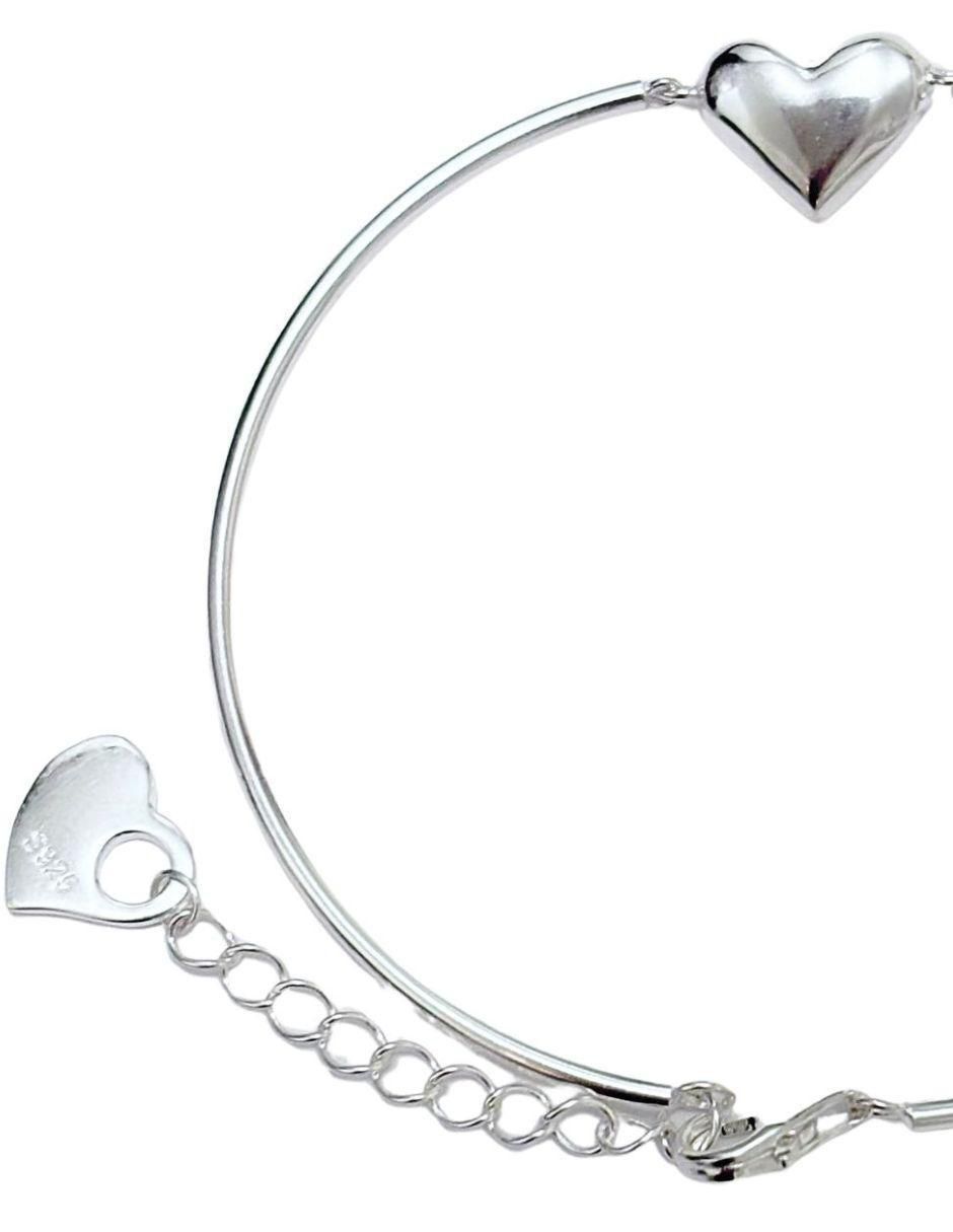 Brazalete de plata P 925 Corazón acabado lustre