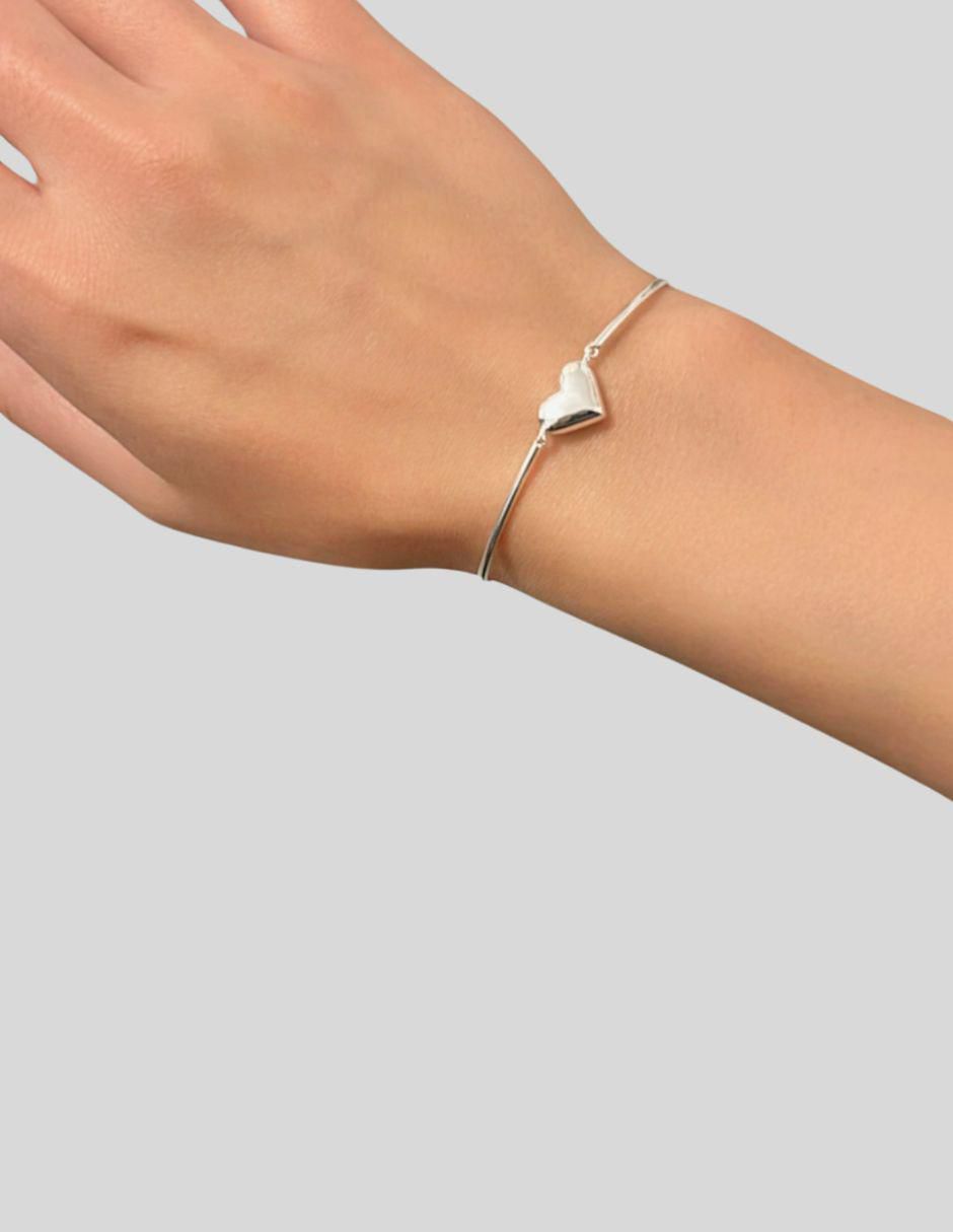 Brazalete de plata P 925 Corazón acabado lustre