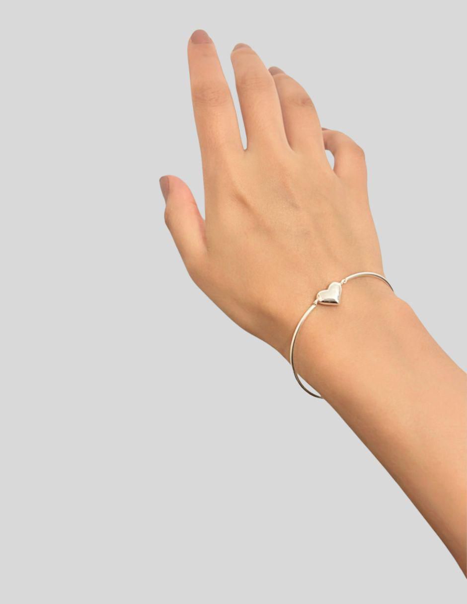 Brazalete de plata P 925 Corazón acabado lustre 5