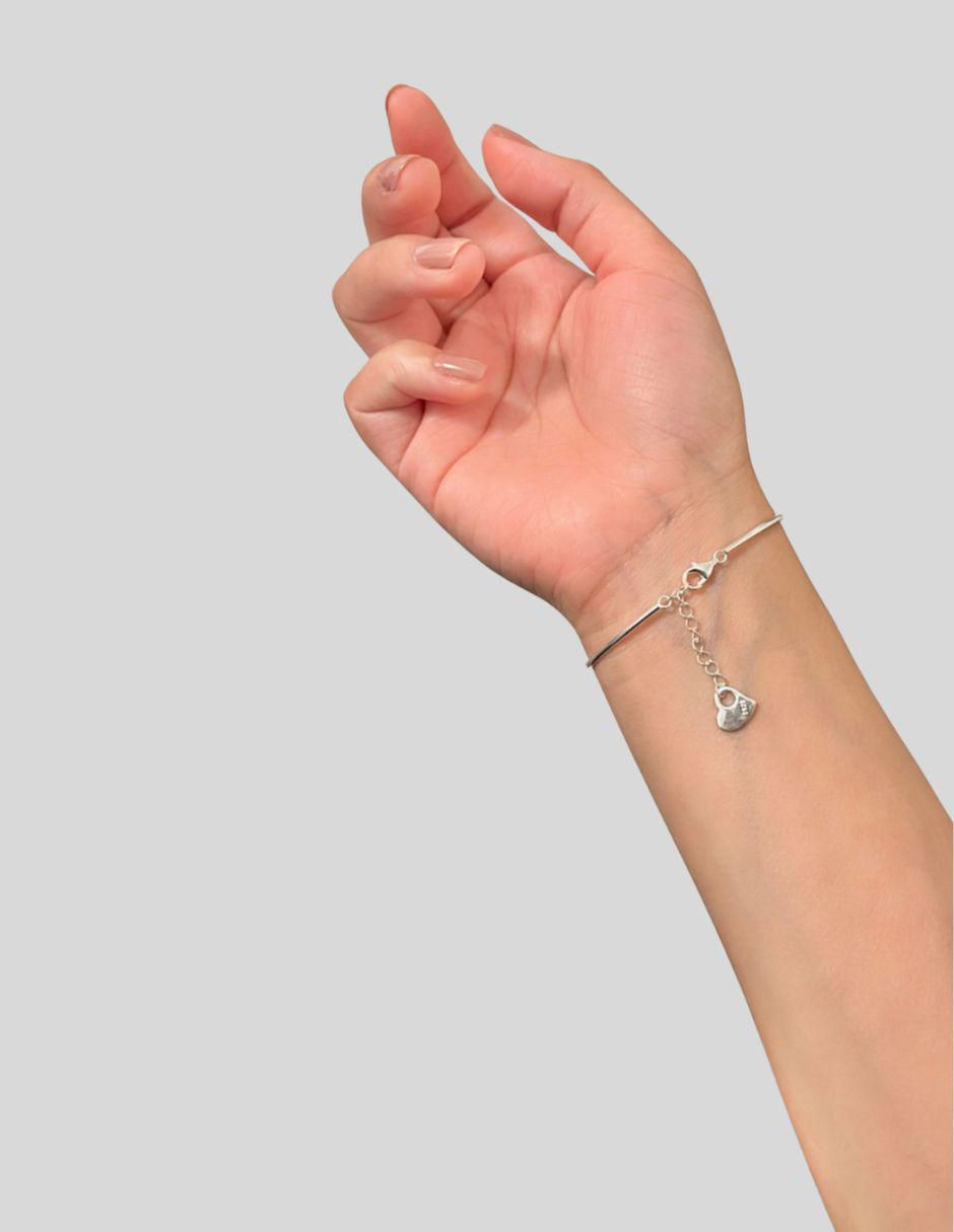 Brazalete de plata P 925 Corazón acabado lustre 6