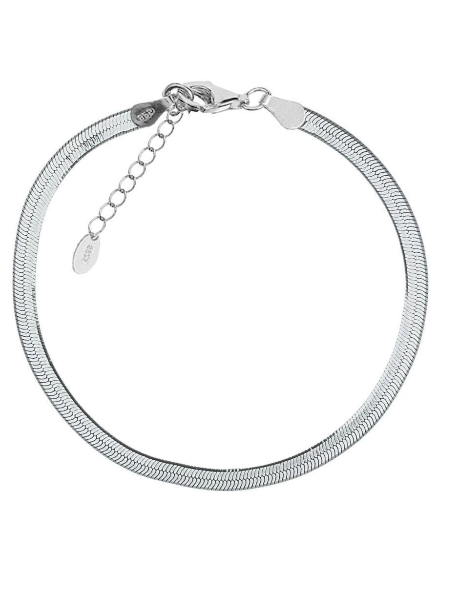 Brazalete de plata p 925 con acabado lustre