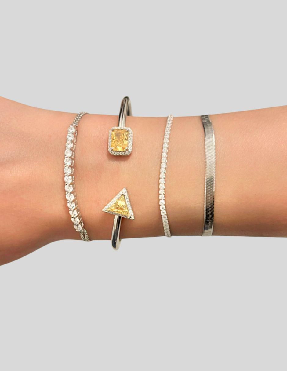 Brazalete de plata p 925 con acabado lustre
