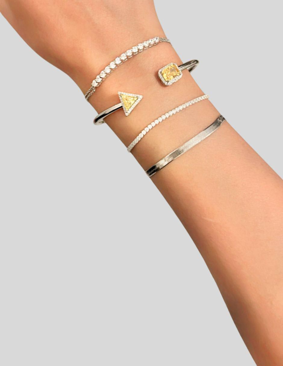 Brazalete de plata p 925 con acabado lustre 5