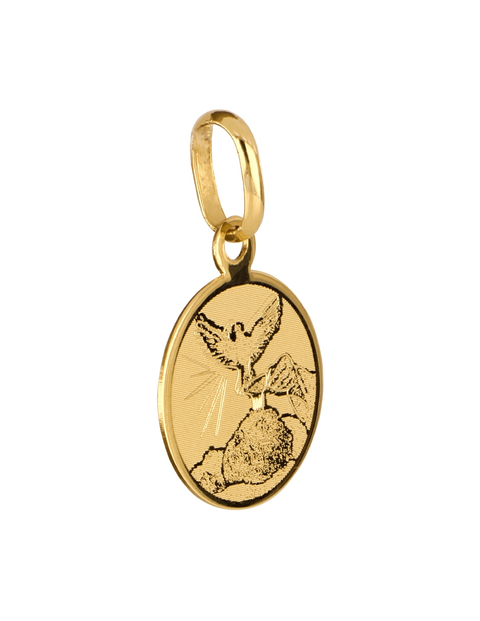 Medalla redonda Dinasti de oro amarillo 14 K