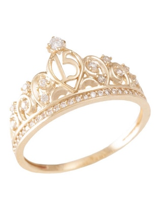 Anillo de corona de oro zirconia 1