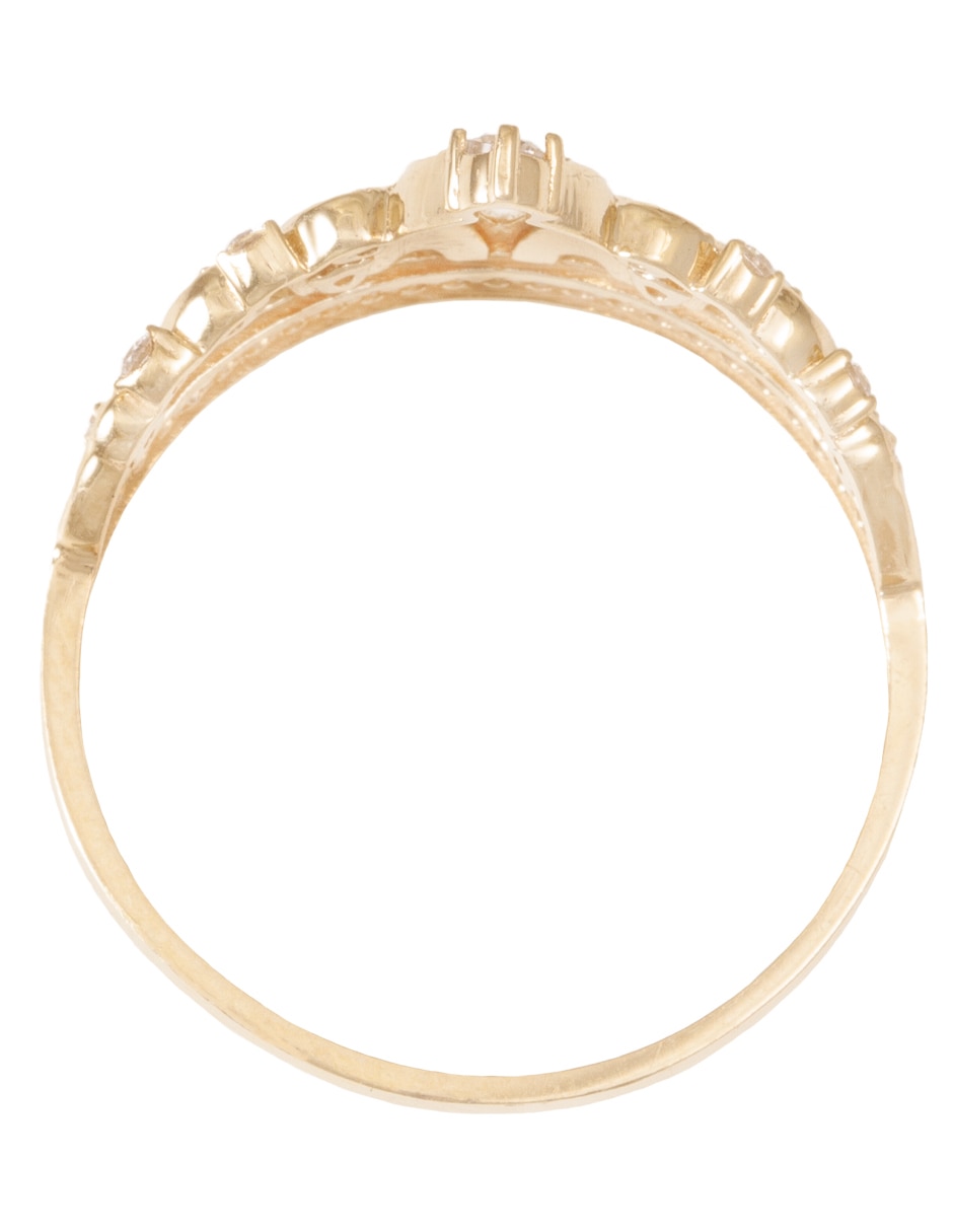 Anillo de corona de oro zirconia