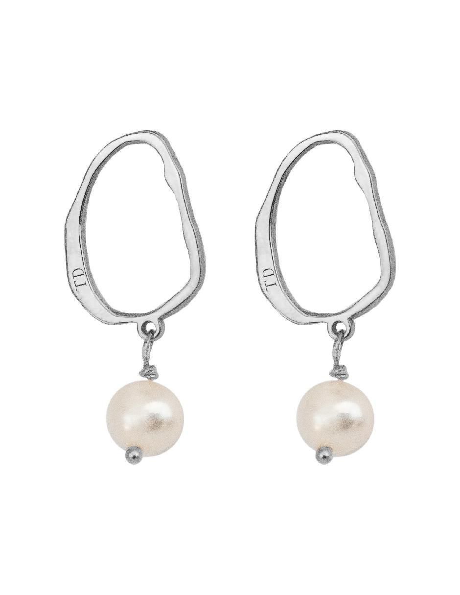 Broqueles redondos de plata P 925 con acabado baño de oro perla 3