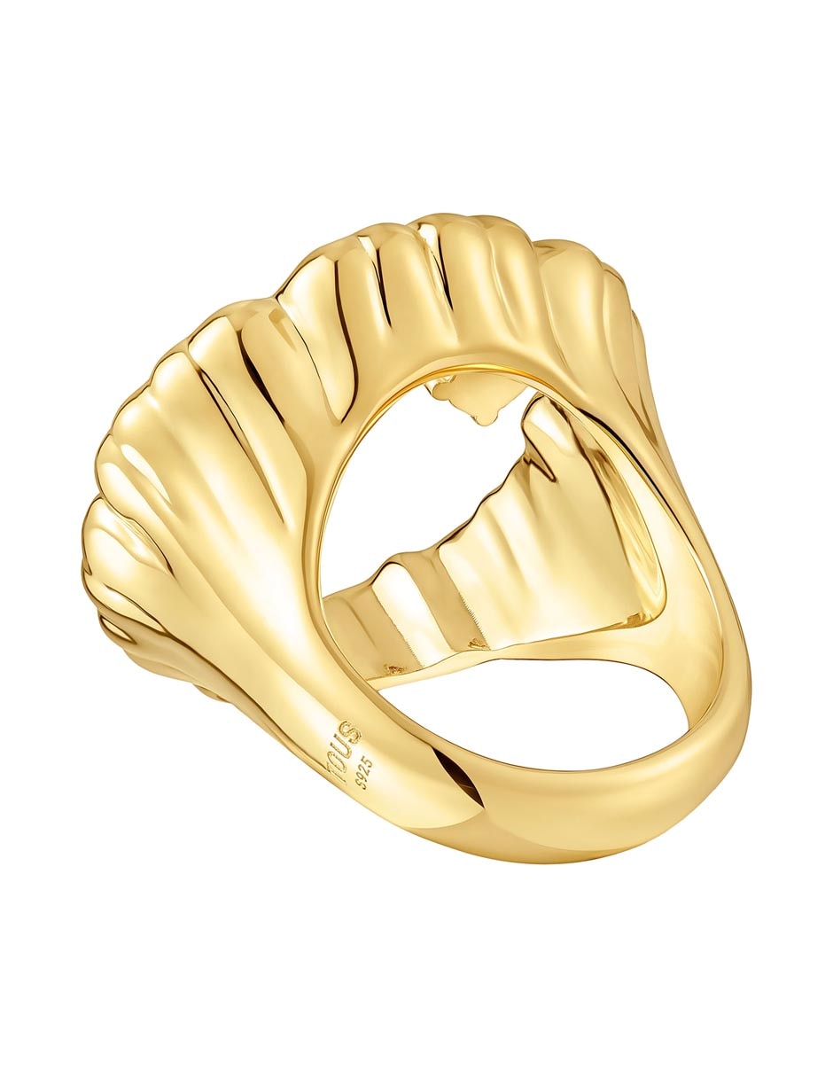 Anillo de flor Cachito Mío de plata P 925 cornalina con acabado baño de oro 2