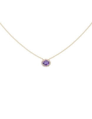Collar de ovalado de oro amarillo 14 K