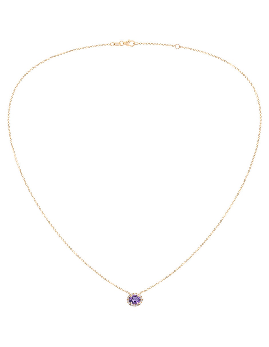 Collar de ovalado de oro amarillo 14 K 2