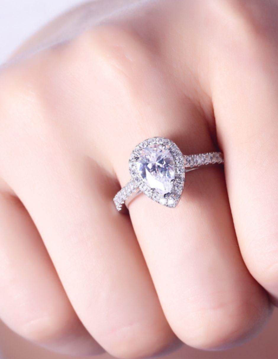 Anillo de compromiso de plata P 925 3
