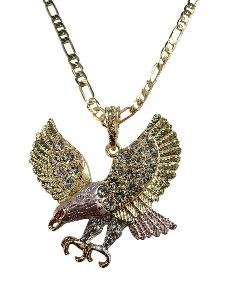 Collar con dije de águila Limerence By Claudia Herrera Ave de oro laminado 14 K