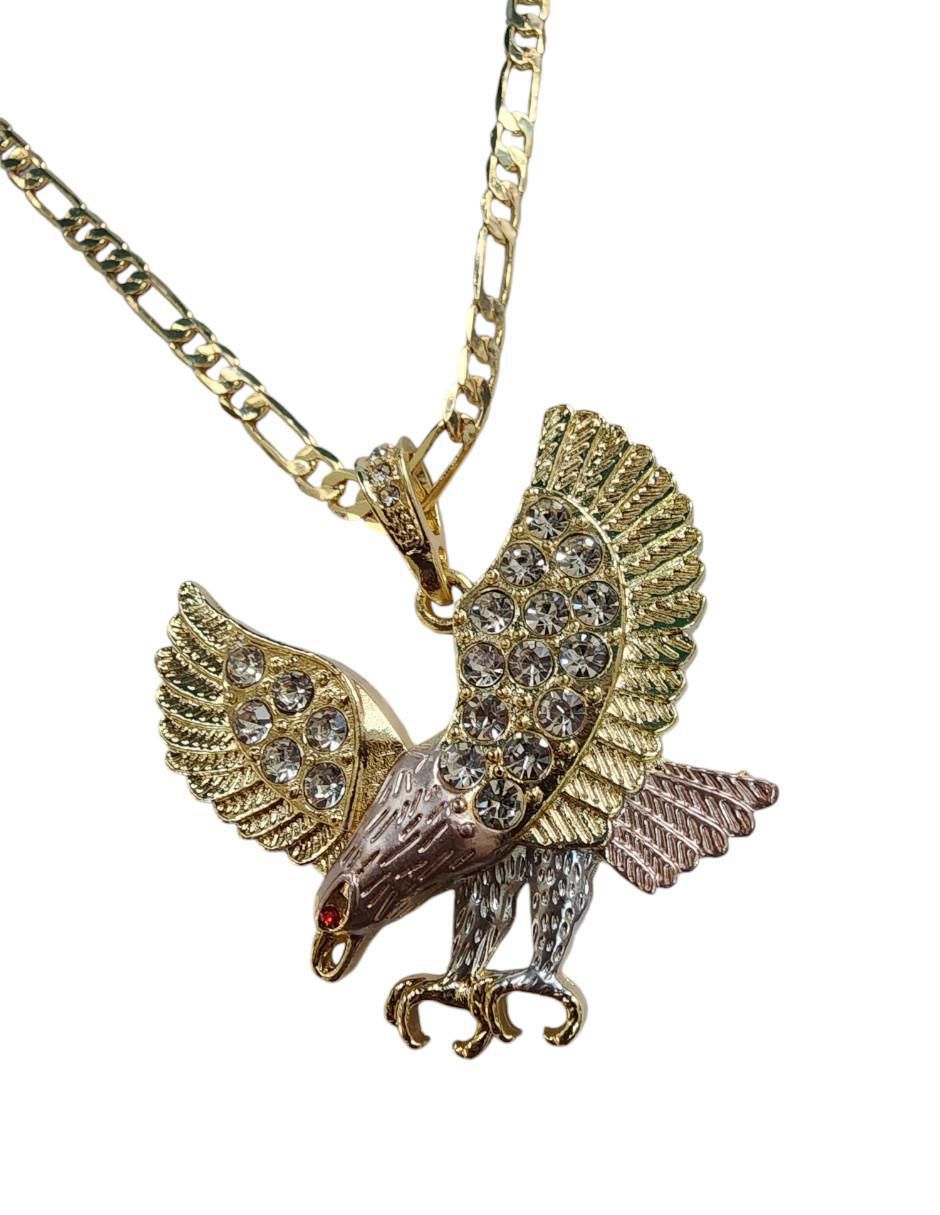 Collar con dije de águila Limerence By Claudia Herrera Ave de oro laminado 14 K