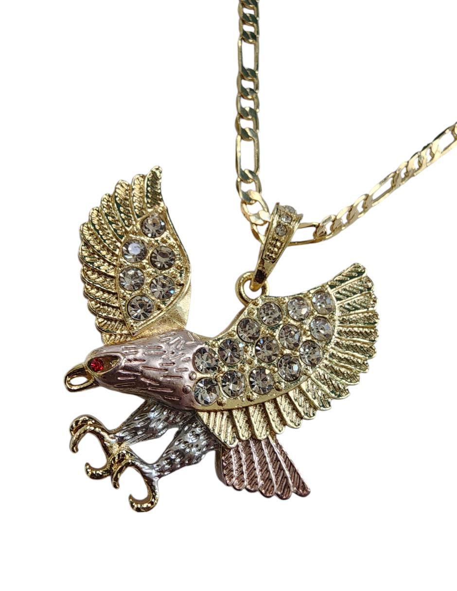 Collar con dije de águila Ave de oro laminado 14 K