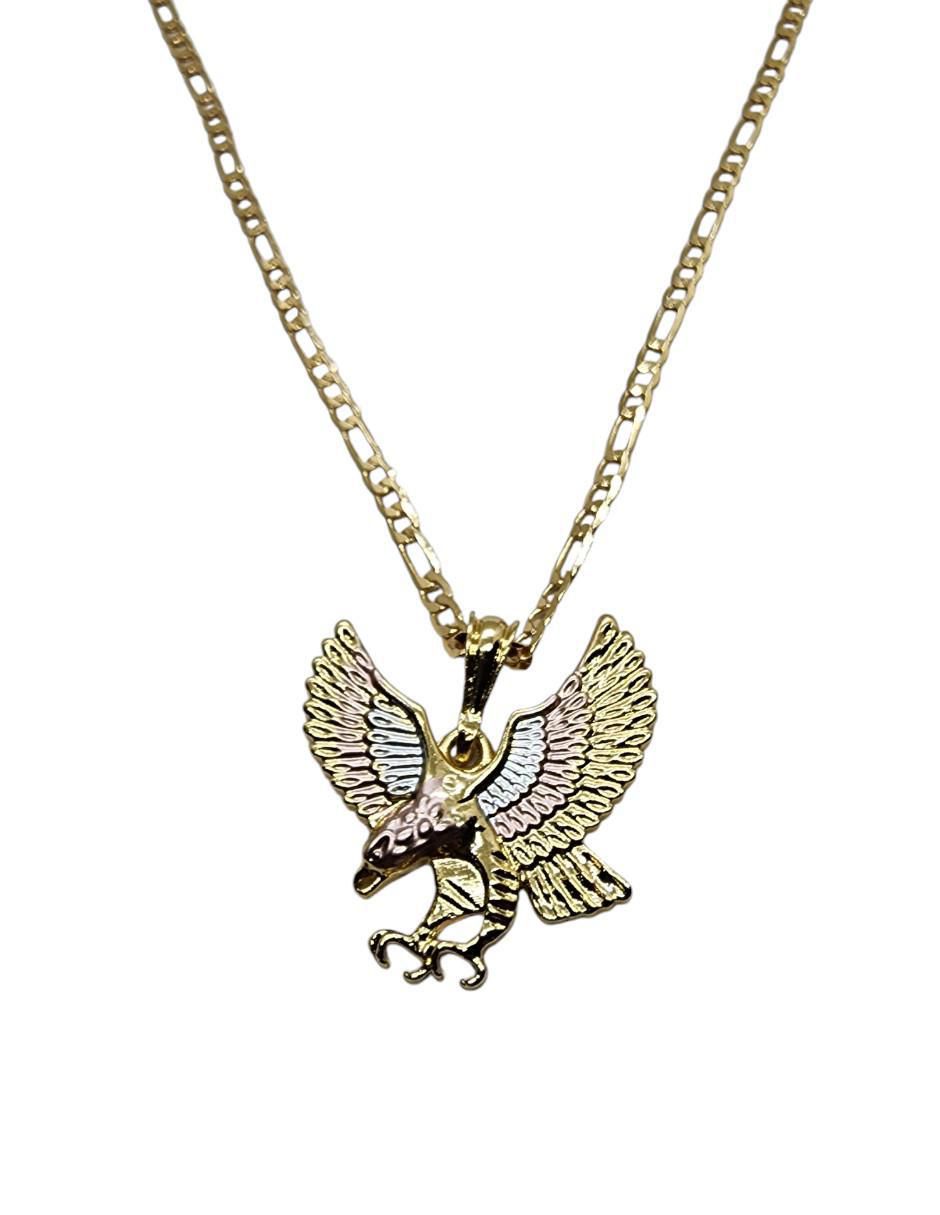 Collar con dije de águila Limerence By Claudia Herrera Ave de oro laminado 14 K