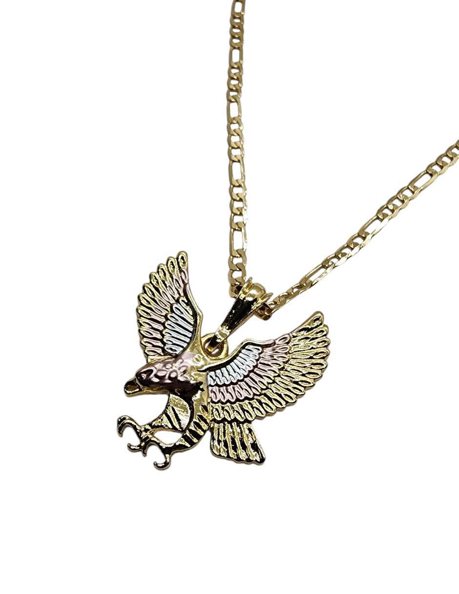 Collar con dije de águila Limerence By Claudia Herrera Ave de oro laminado 14 K