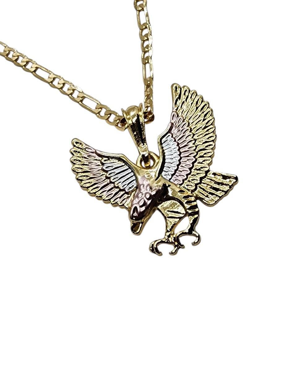 Collar con dije de águila Ave de oro laminado 14 K