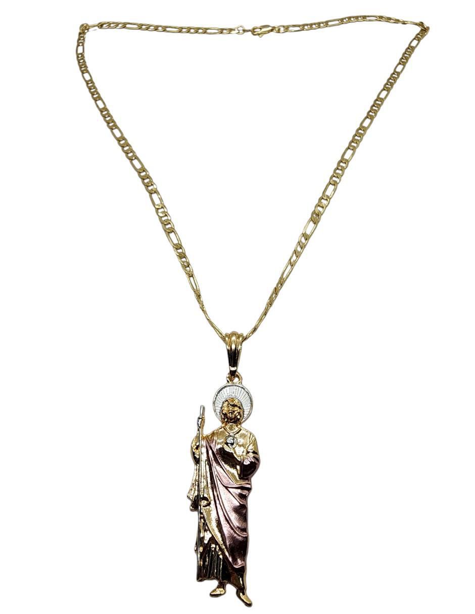 Collar con dije San Judas Tadeo Limerence By Claudia Herrera San Judas de oro laminado 14 K