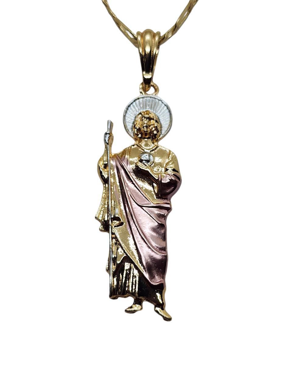 Collar con dije San Judas Tadeo Limerence By Claudia Herrera San Judas de oro laminado 14 K