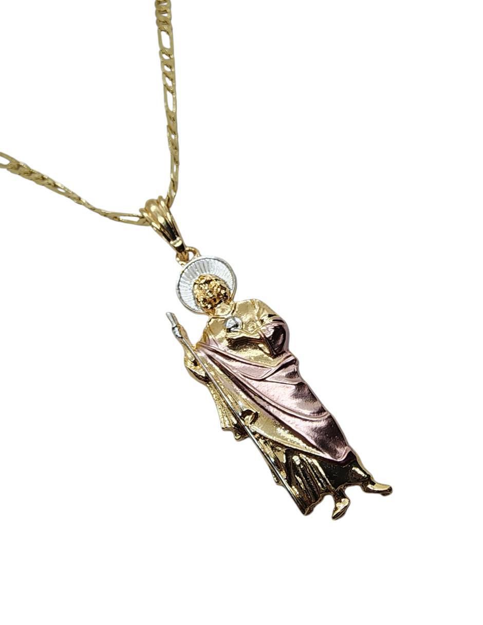 Collar con dije San Judas Tadeo San Judas de oro laminado 14 K