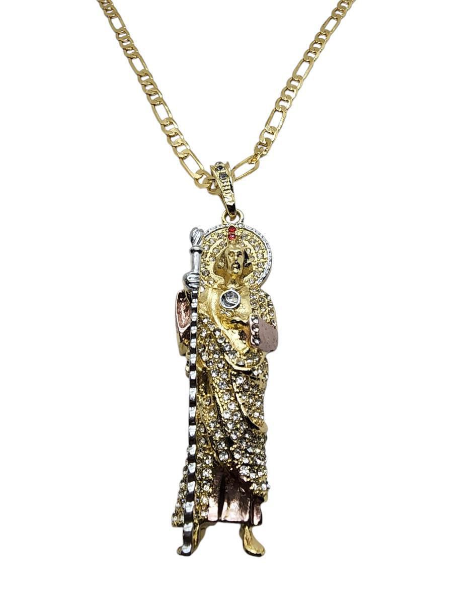 Collar con dije San Judas Tadeo de oro laminado 14 K 1