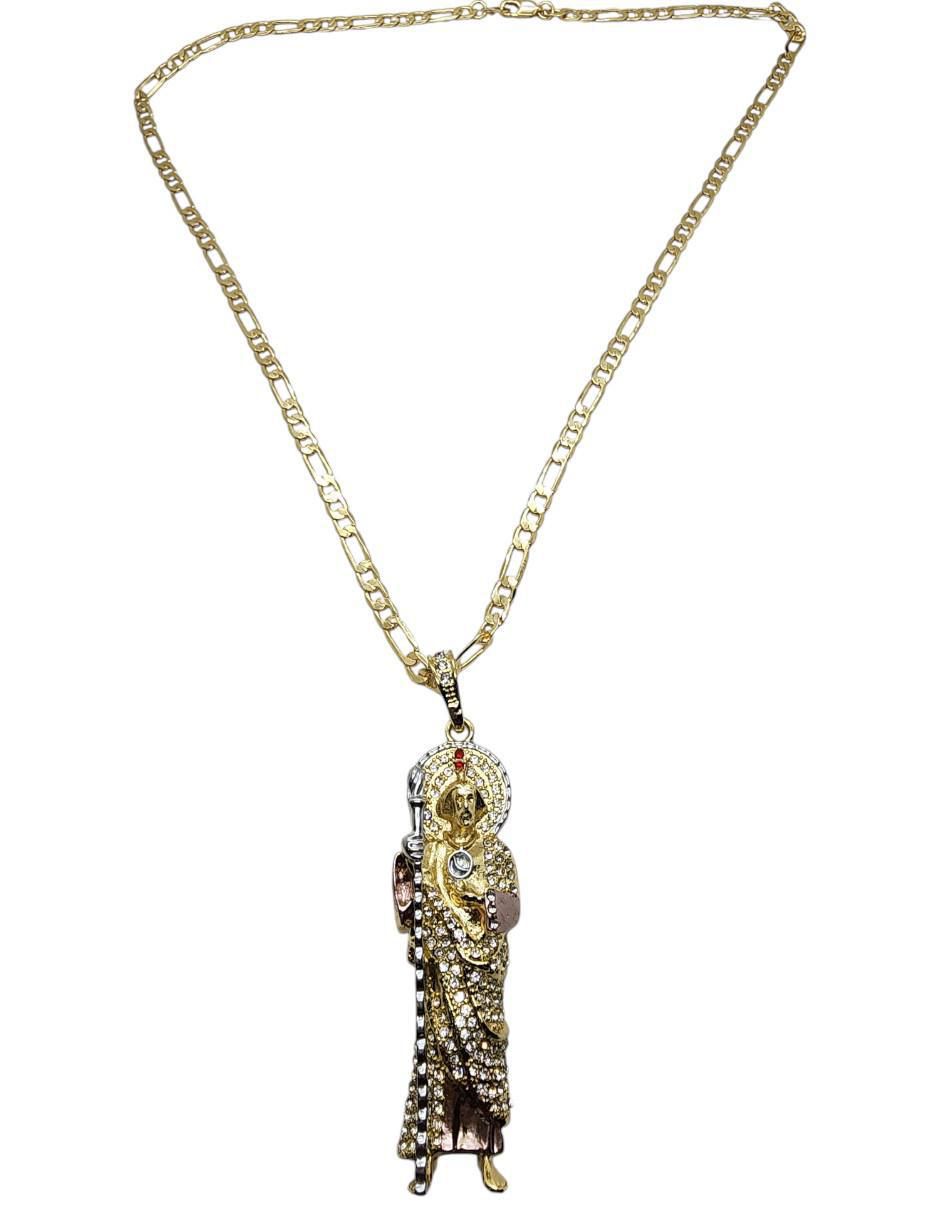 Collar con dije San Judas Tadeo de oro laminado 14 K 2