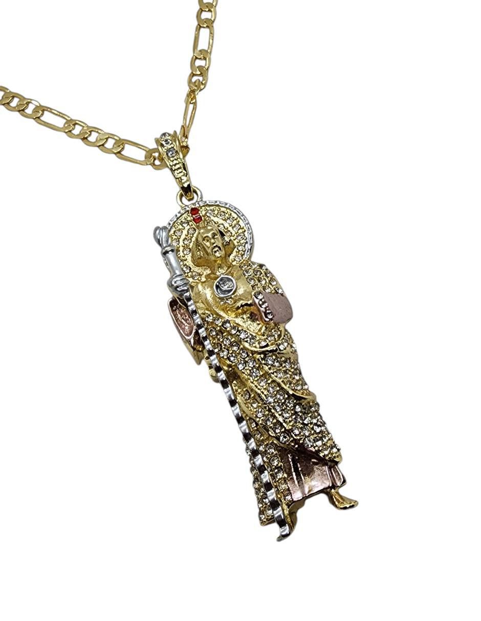 Collar con dije San Judas Tadeo de oro laminado 14 K 3