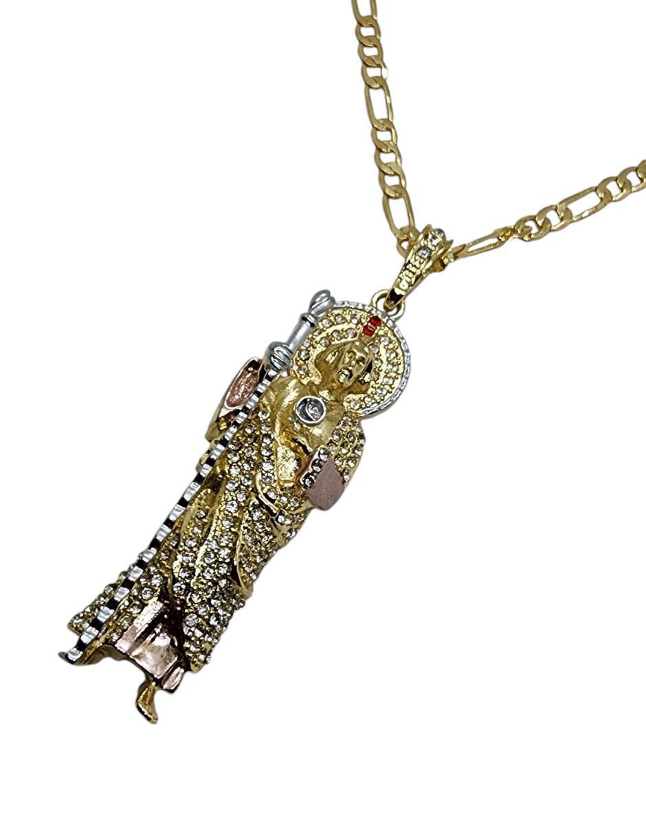 Collar con dije San Judas Tadeo de oro laminado 14 K