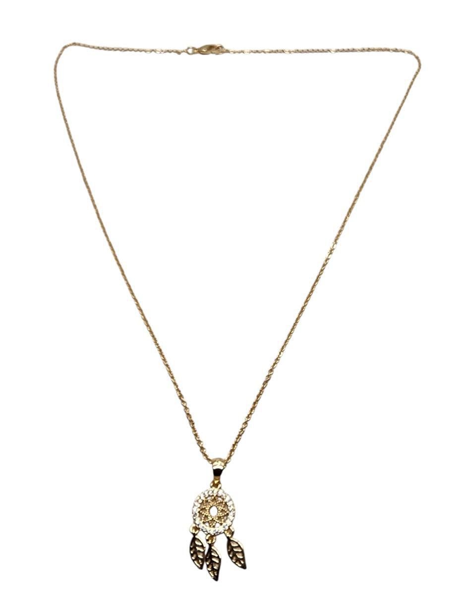 Collar con dije de atrapasueños Limerence By Claudia Herrera Sueños Protegidos de oro laminado 14 K