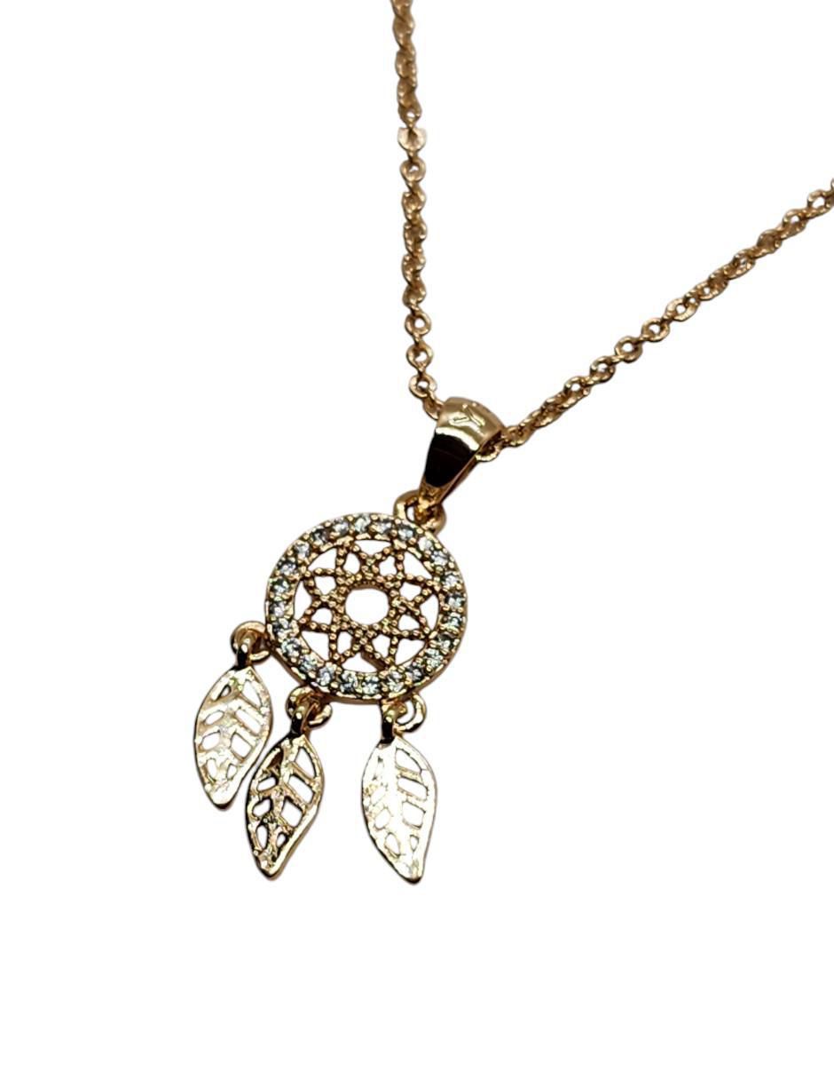 Collar con dije de atrapasueños Limerence By Claudia Herrera Sueños Protegidos de oro laminado 14 K