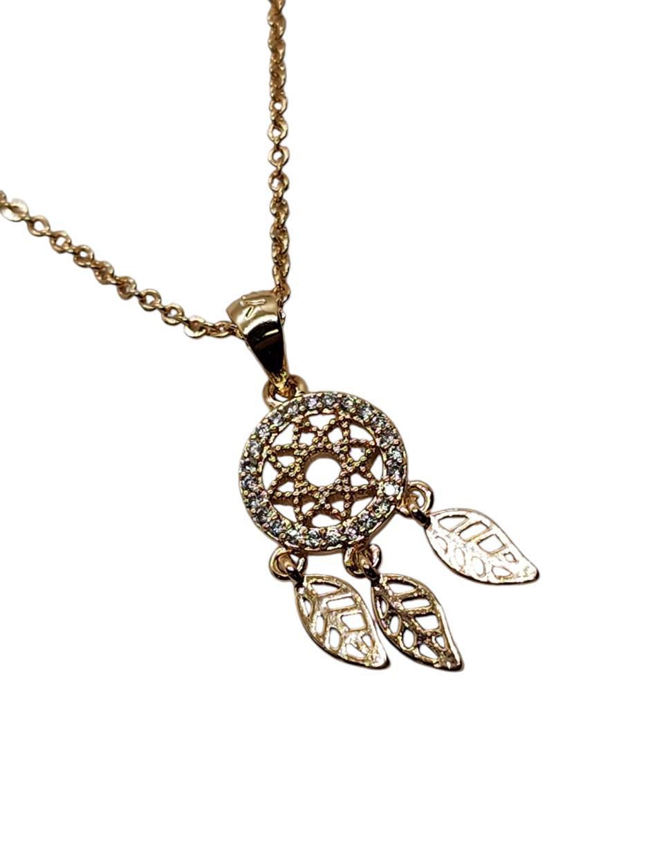 Collar con dije de atrapasueños Limerence By Claudia Herrera Sueños Protegidos de oro laminado 14 K