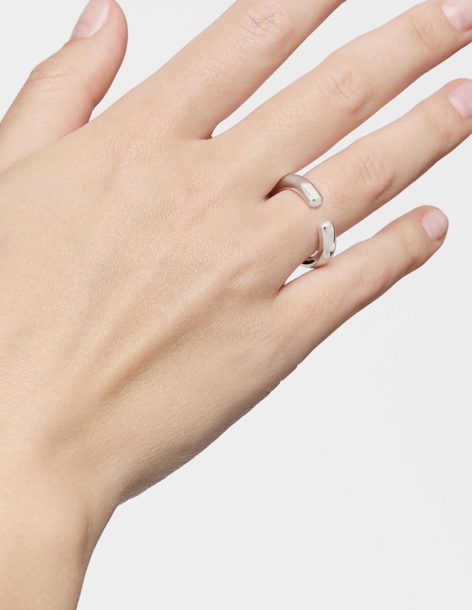 Anillo redondo Line P 925 de plata brillante 7