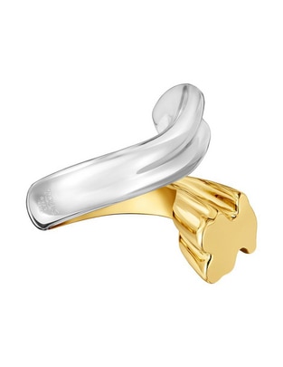 Anillo de oso de plata P 925 con acabado baño de oro