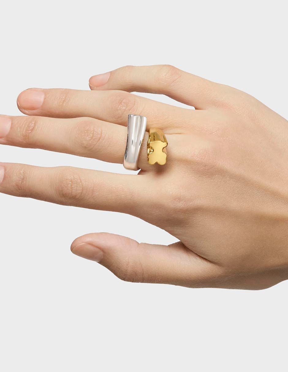 Anillo de oso de plata P 925 con acabado baño de oro 6