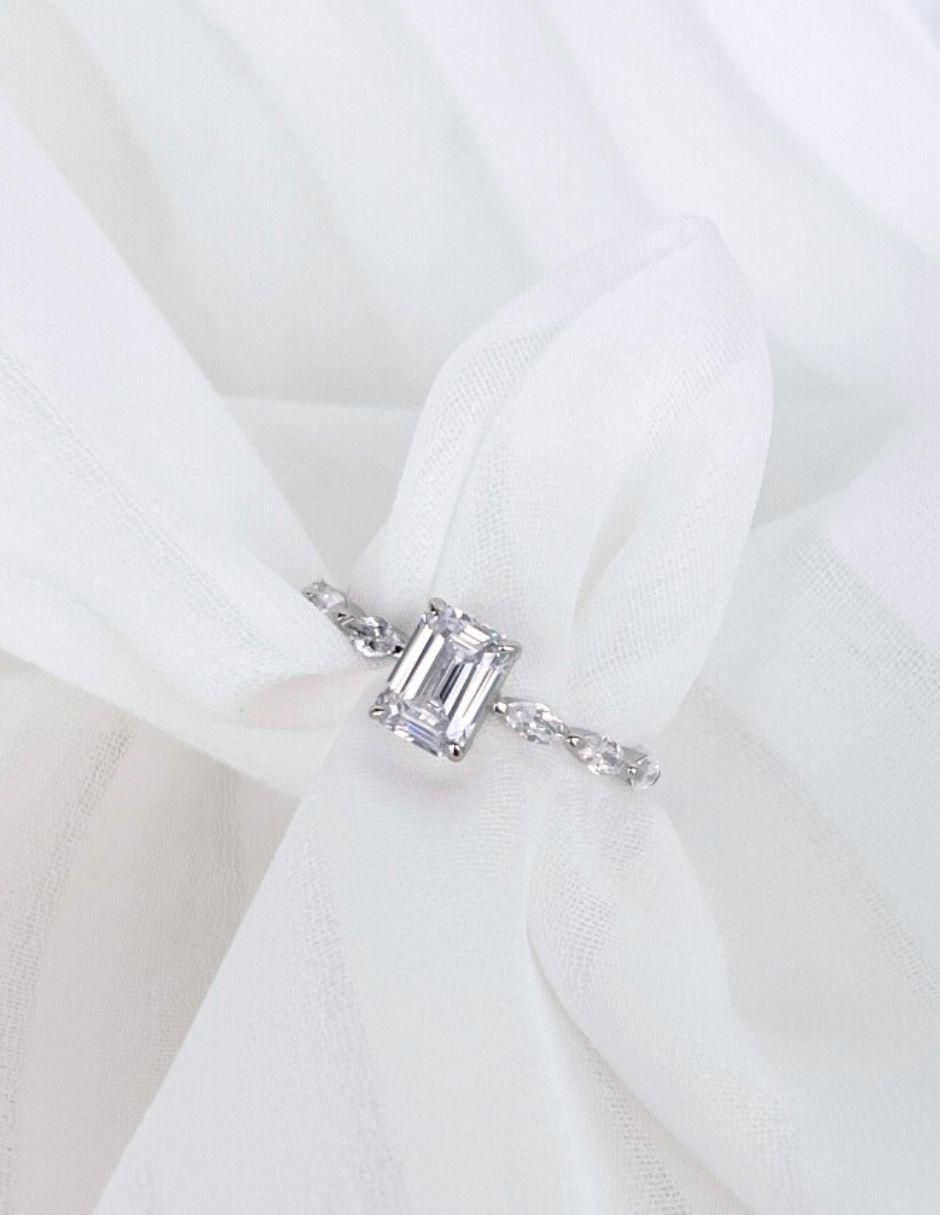 Anillo de compromiso de plata P 925 4
