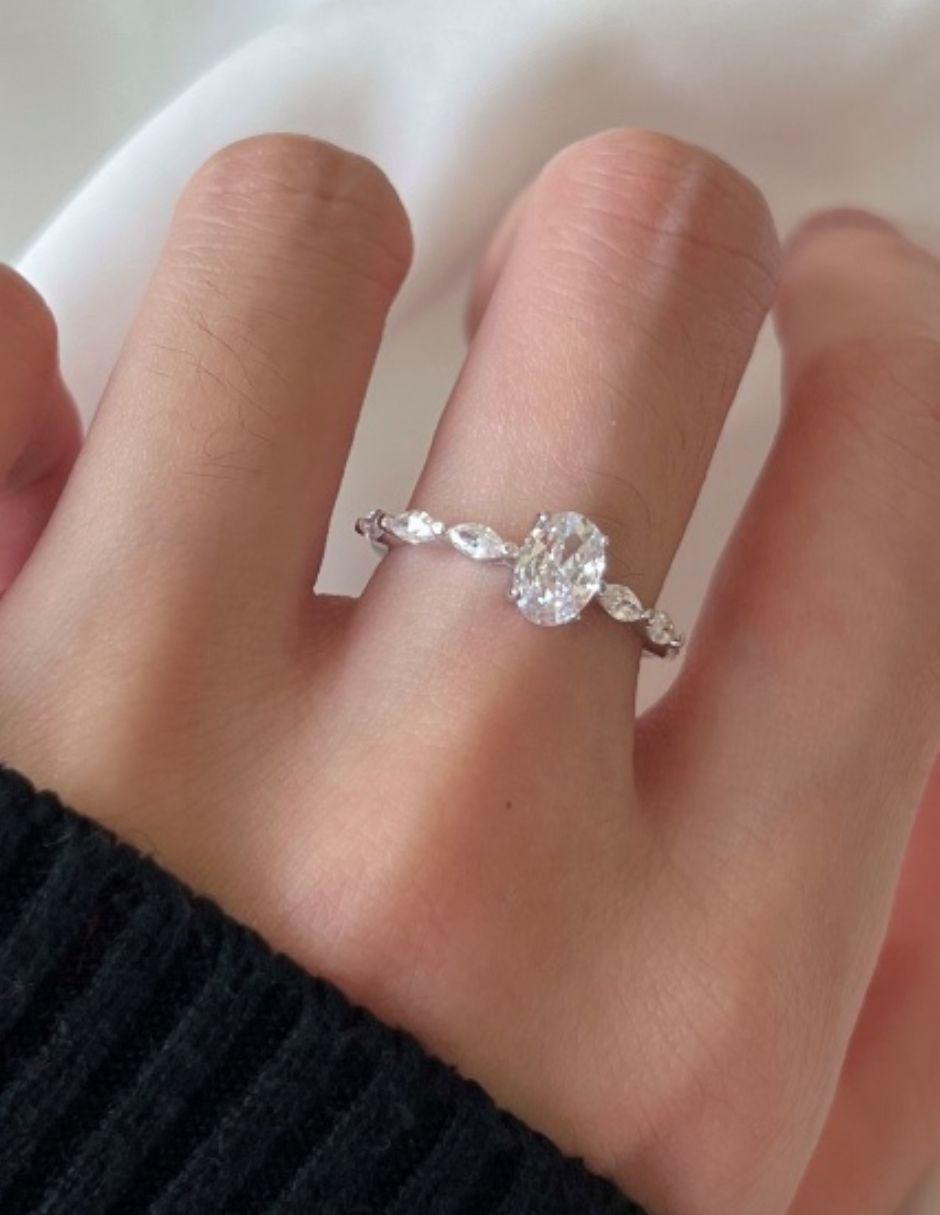 Anillo de compromiso de plata P 925 4