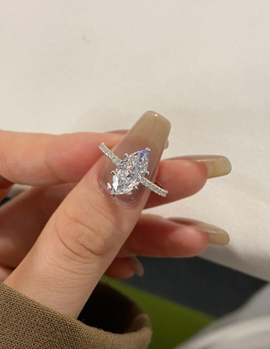 Anillo de compromiso de plata P 925 2